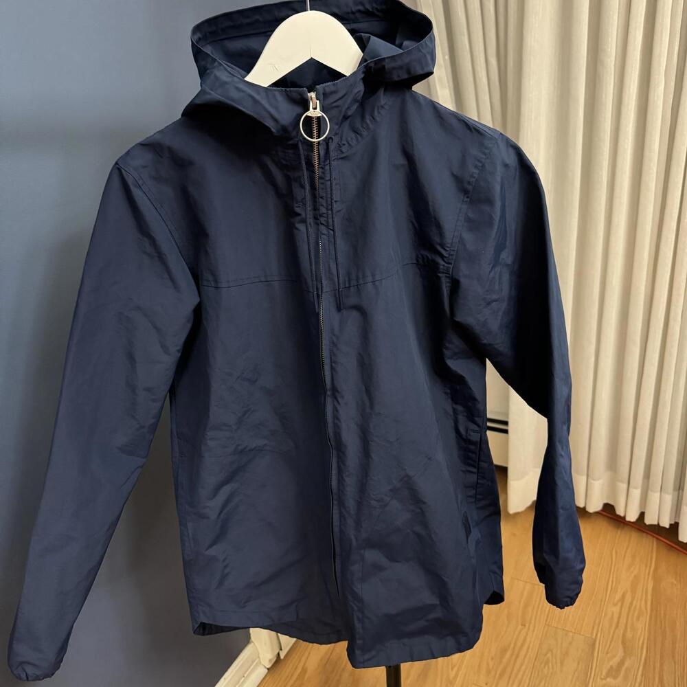 HERSCHEL MEN’S ZIP FRONT LIGHT WEIGHT WINDBREAKER JACKET, NAVY LARGE - Picture 3 of 8
